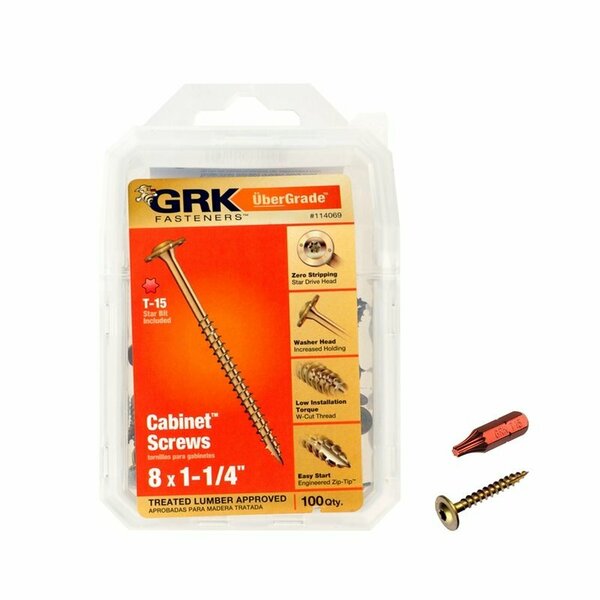 Grk Fasteners CAB SCREW #8X1.25 in., 100PK 114069